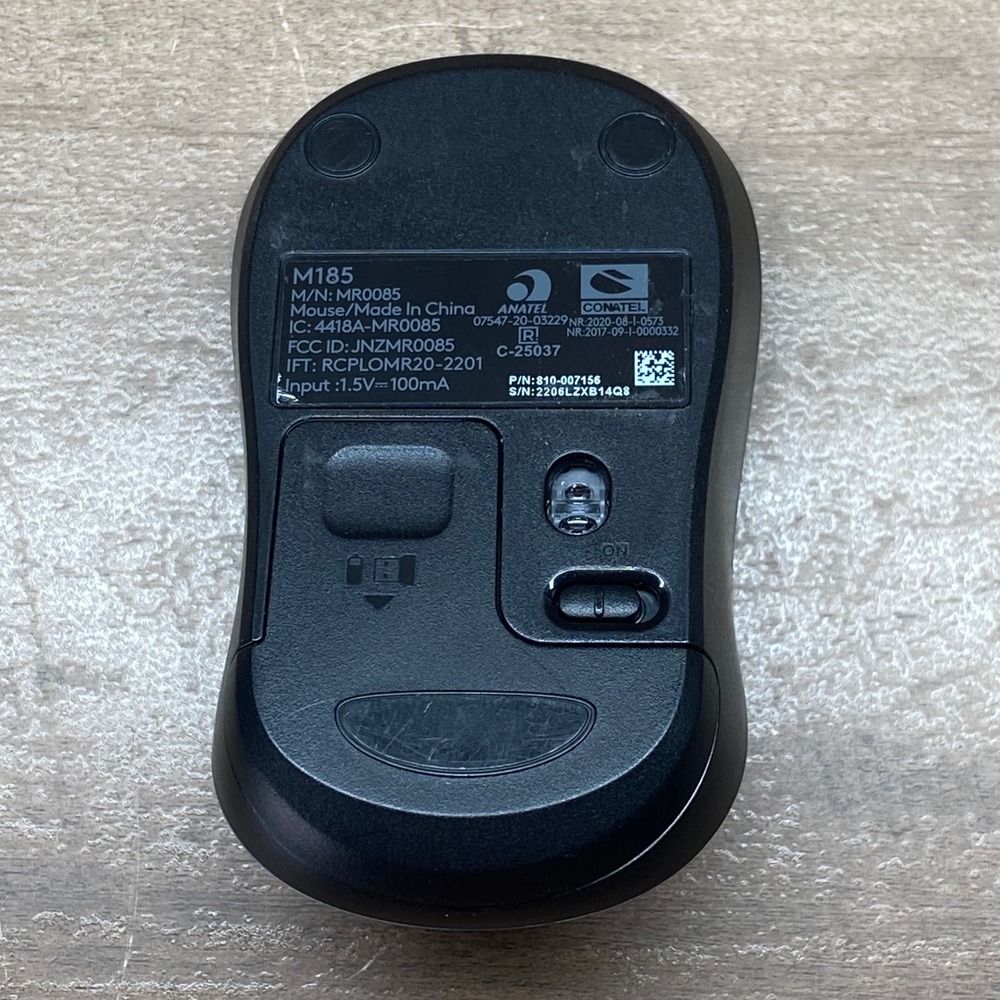 Logitech M185 Wireless Optical Mouse Black Gray MR0085 810-007156 NO USB‎ DONGLE - Picture 3 of 6